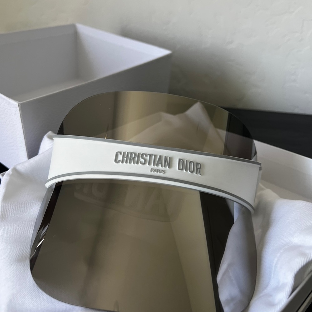 Dior White Visor with Mirrored Shield - Picture 7 of 10